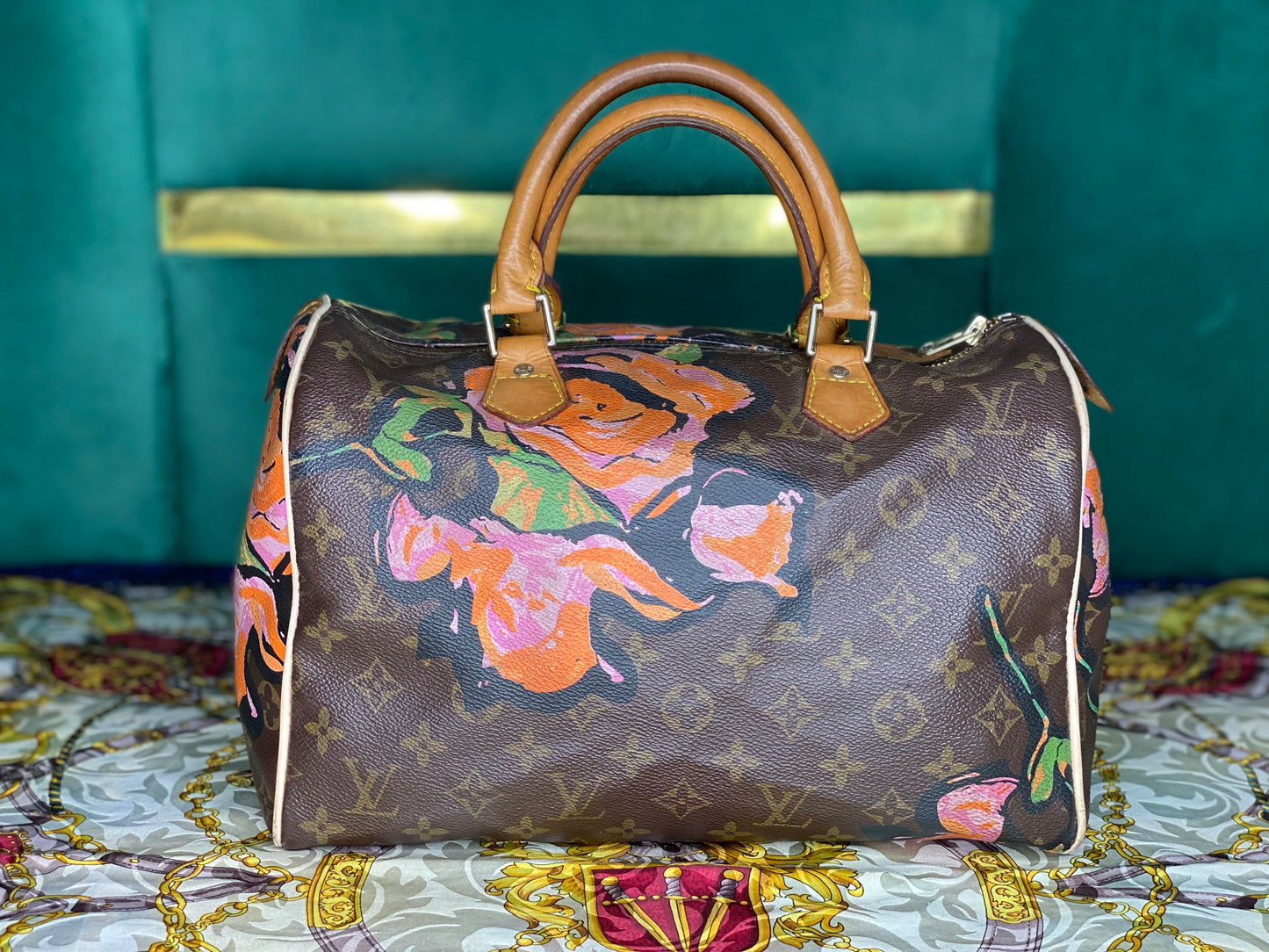 Louis Vuitton Speedy 30 Edición limitada "Roses" de Stephen Sprouse