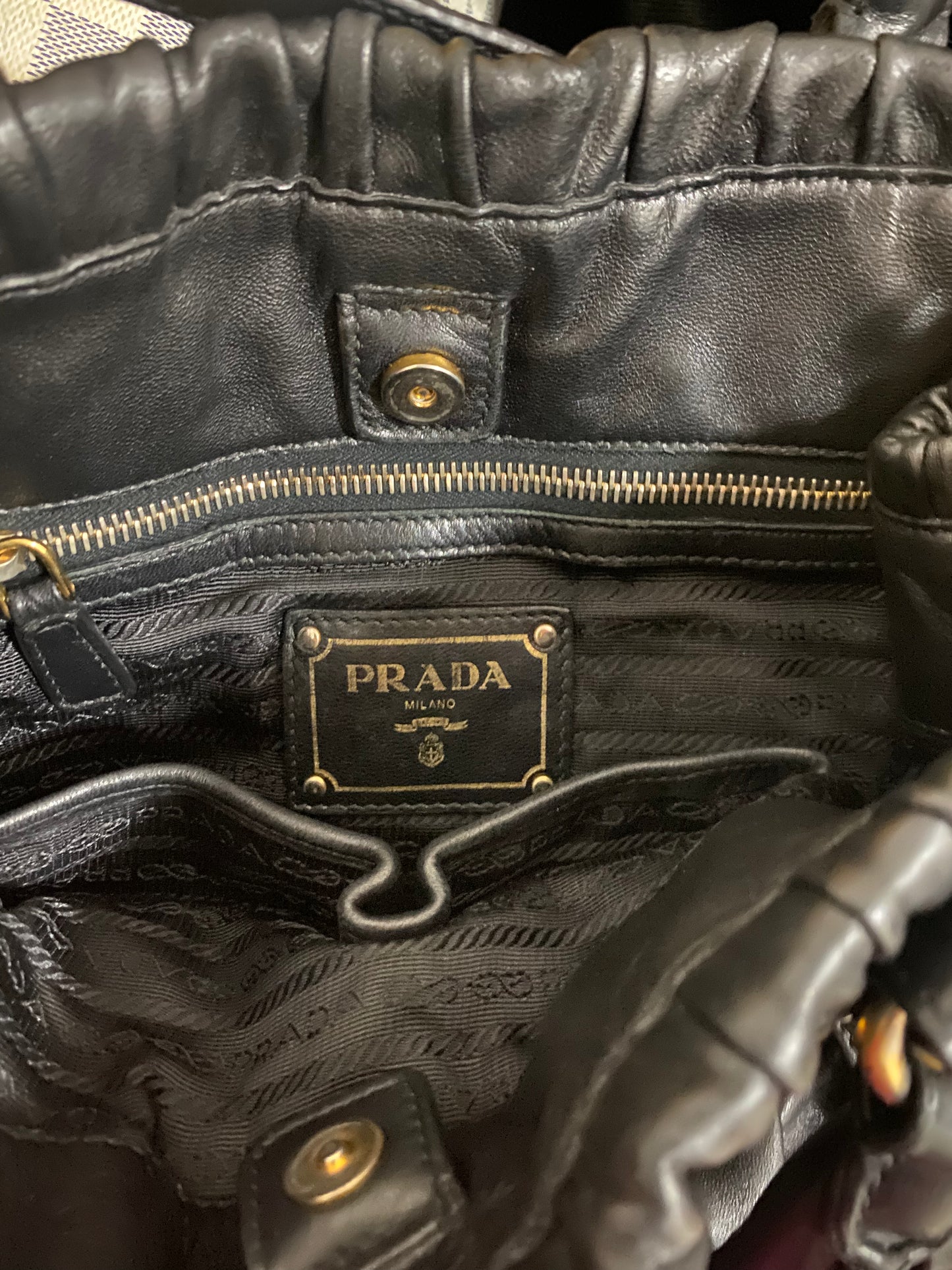 Prada Black Nappa Gaufre Tote