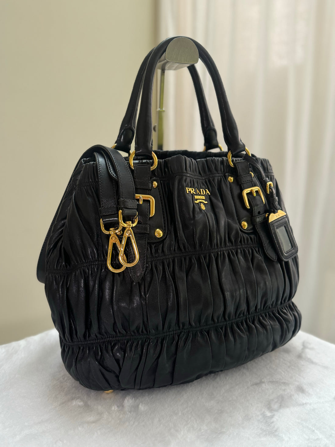 Prada Black Nappa Gaufre Tote