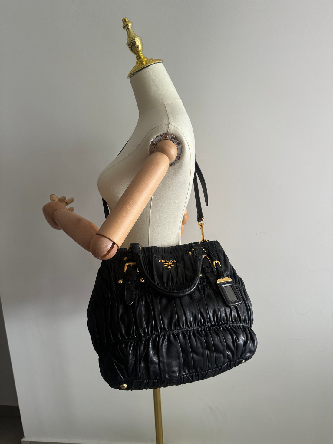 Prada Black Nappa Gaufre Tote