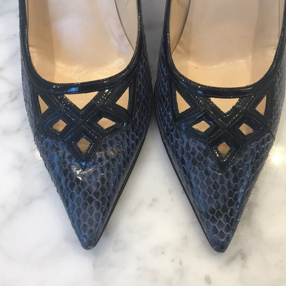 Blue Snake Skin Jimmy Choo 39 1/2