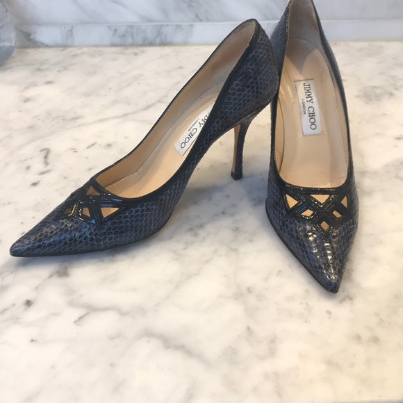 Blue Snake Skin Jimmy Choo 39 1/2