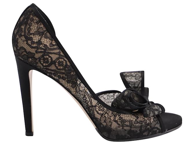 Valentino Garavani Bow Lace Peep Toe Talla 40