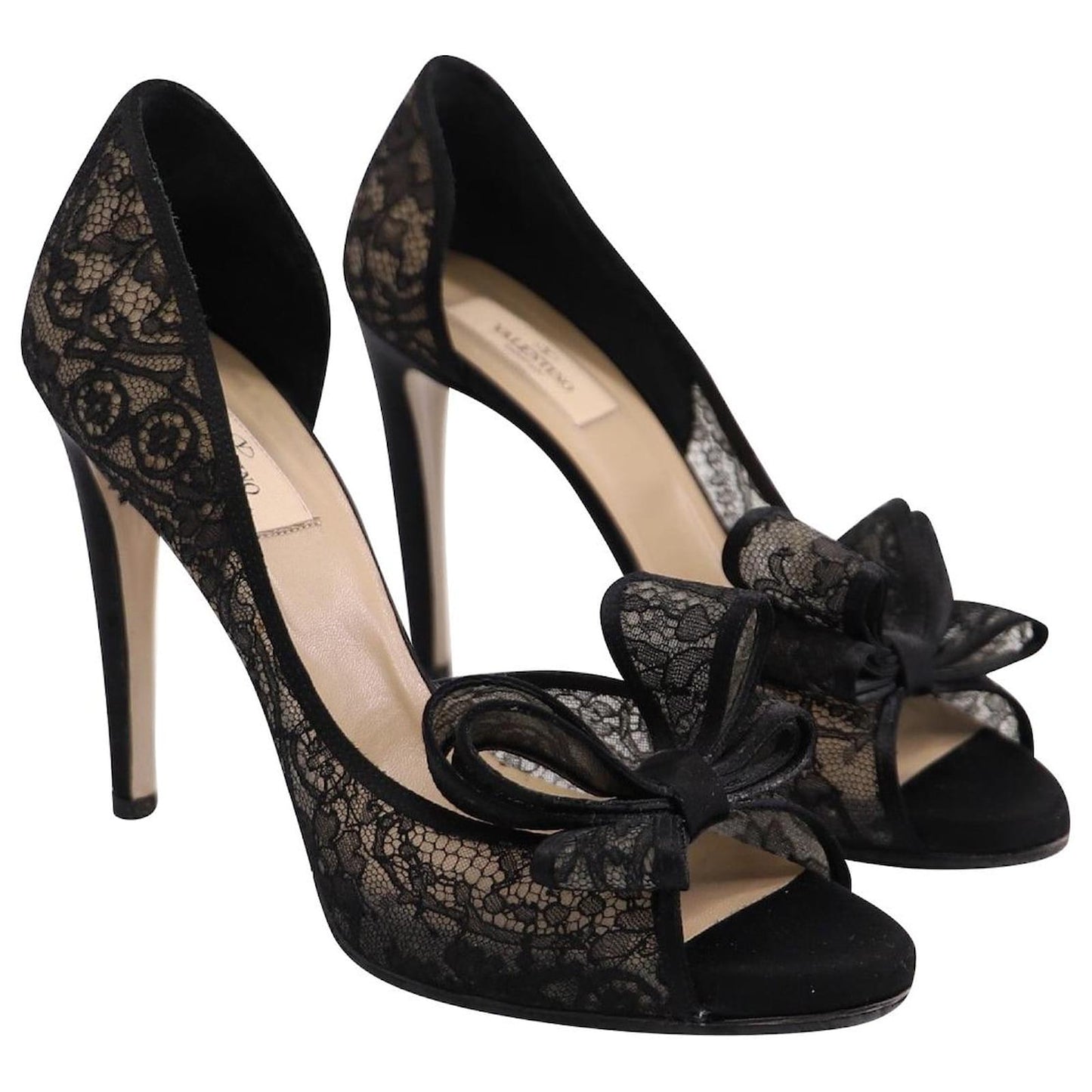 Valentino Garavani Bow Lace Peep Toe Talla 40