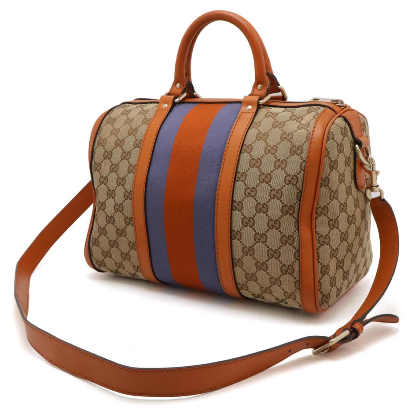 Gucci GG Canvas Sherry Line Handbag Black Beige Orange Khaki