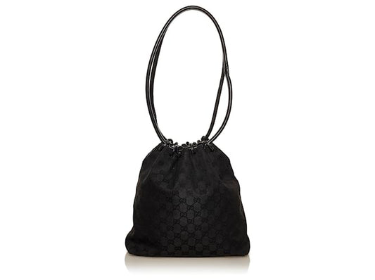 Gucci Black GG Canvas Ring Handle Handbag