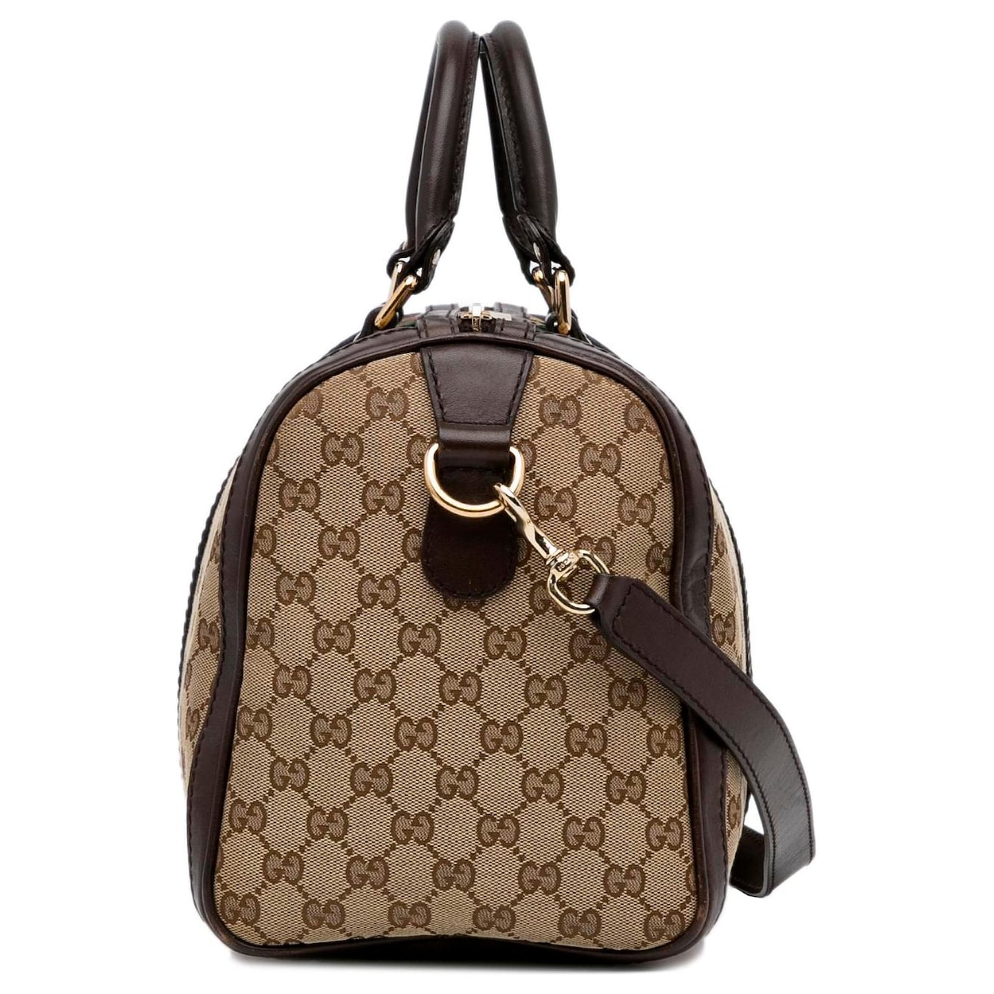 Gucci Brown GG Canvas Web Satchel Beige