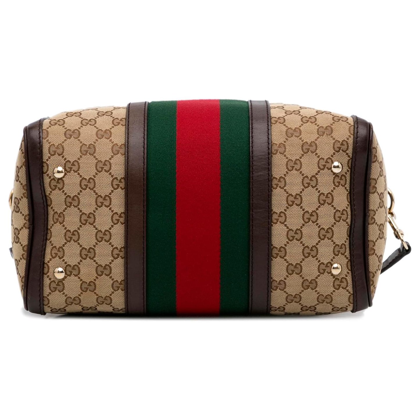 Gucci Brown GG Canvas Web Satchel Beige